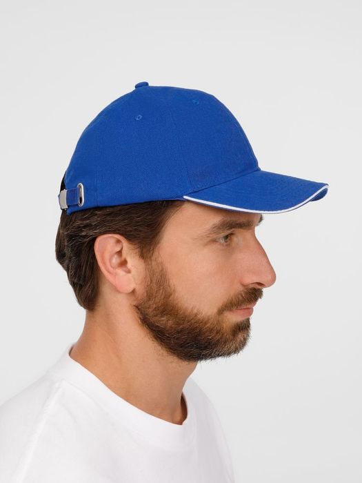 Бейсболка BUFFALO, ярко-синяя с белым