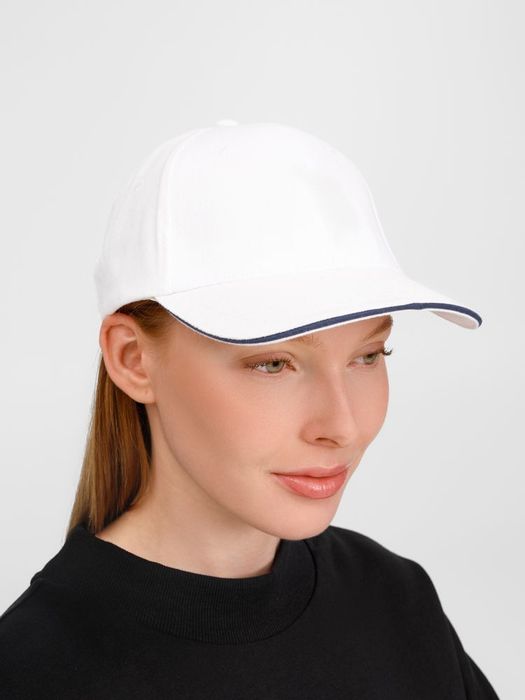 Бейсболка BUFFALO, белая с темно-синим