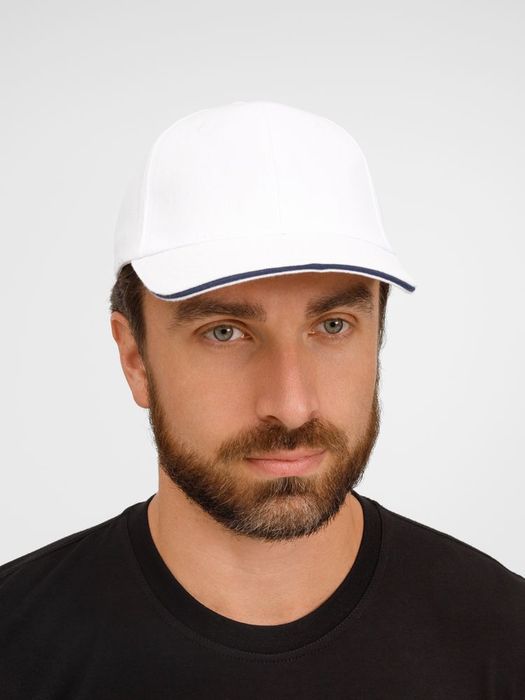 Бейсболка BUFFALO, белая с темно-синим