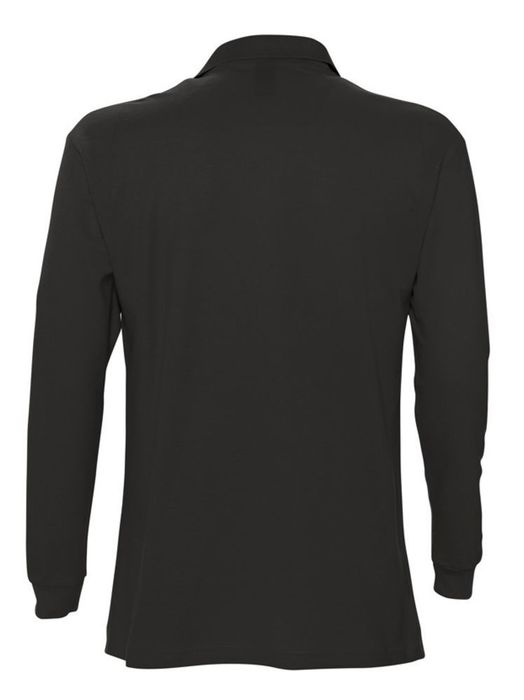 Рубашка поло мужская с длинным рукавом STAR 170, черная