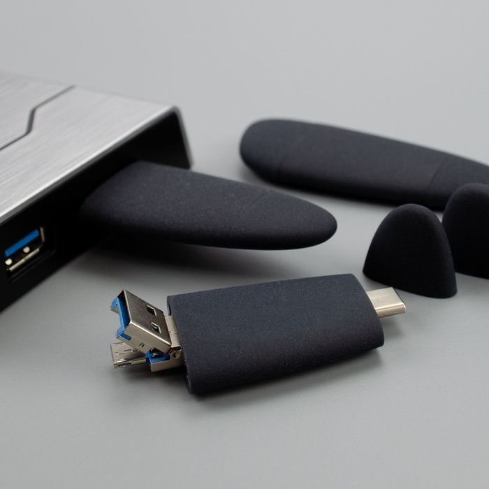 Флешка Pebble universal, USB 3.0, черная, 32 Гб