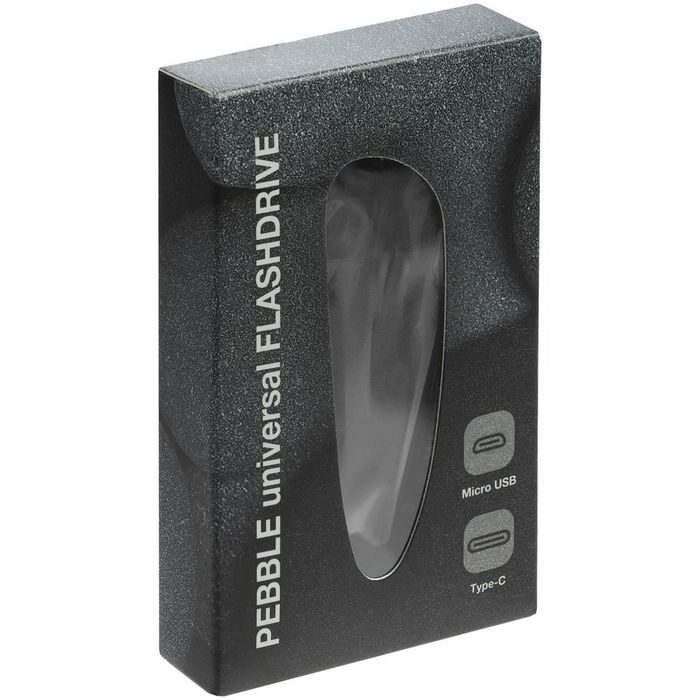Флешка Pebble universal, USB 3.0, черная, 32 Гб