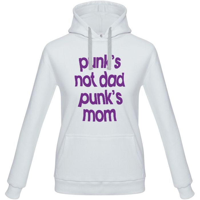 Толстовка «Punk's not dad punk's mom», белая