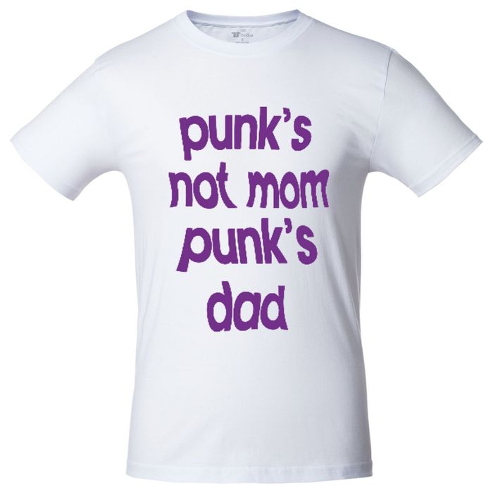 Футболка «Punk's not mom punk's dad», белая