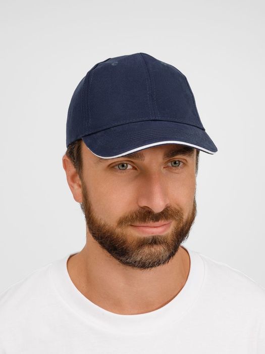 Бейсболка BUFFALO, темно-синяя с белым