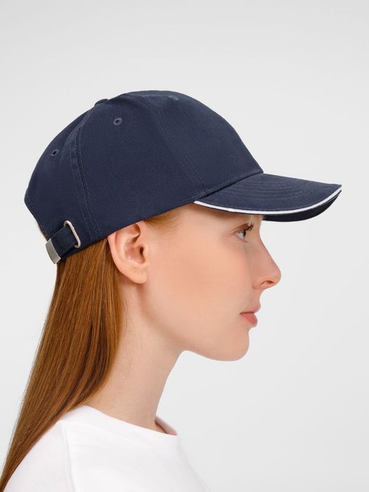 Бейсболка BUFFALO, темно-синяя с белым