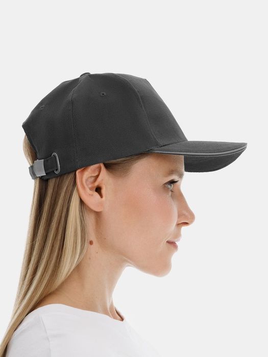 Бейсболка LONG BEACH, темно-серая со светло-серым