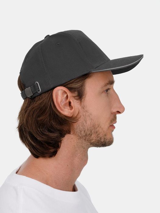 Бейсболка LONG BEACH, темно-серая со светло-серым