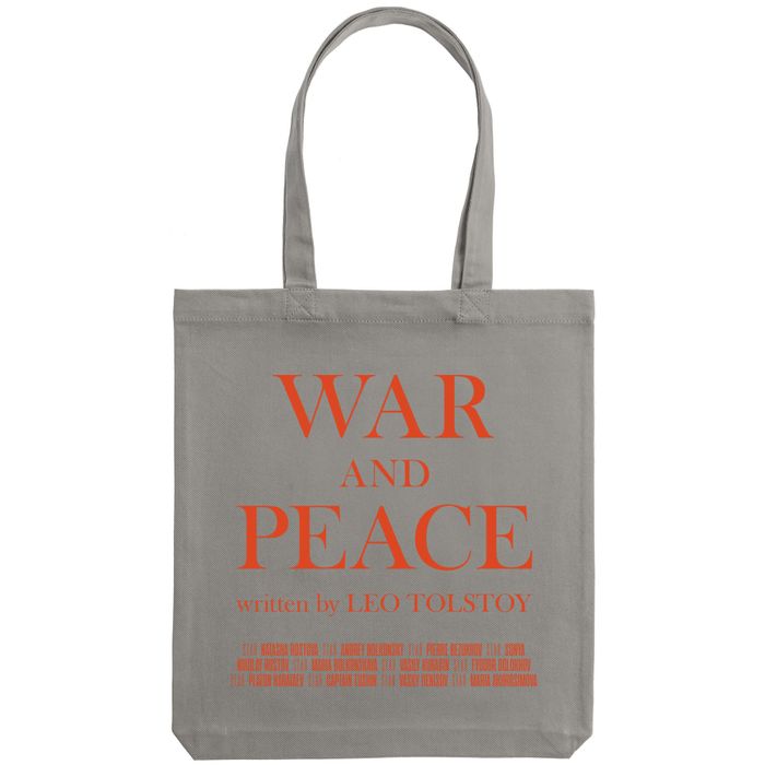 Холщовая сумка «War and Peace», серая