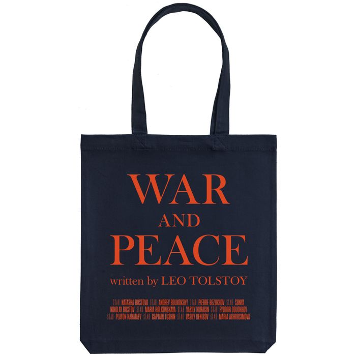 Холщовая сумка «War and Peace», тёмно-синяя