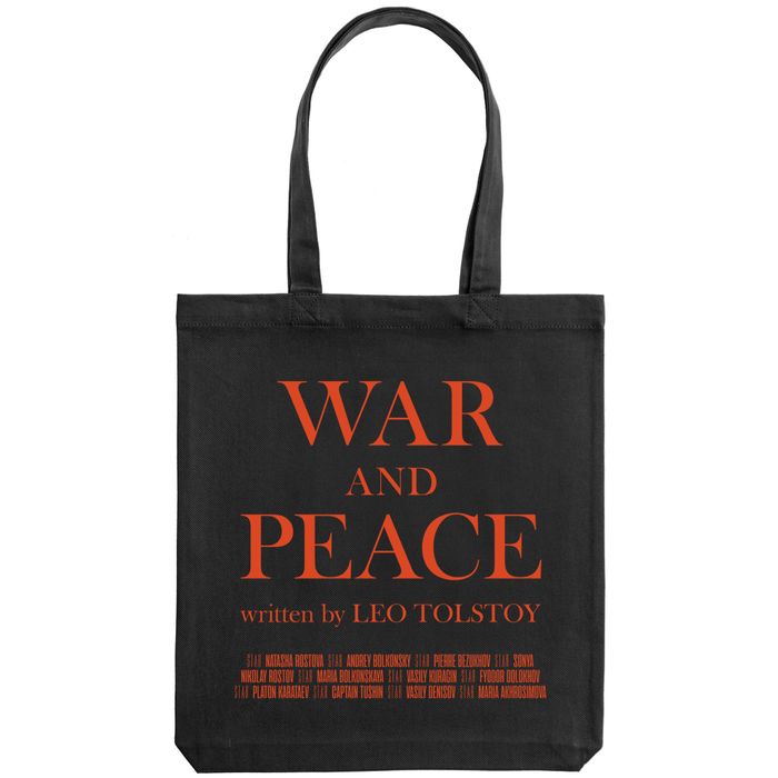 Холщовая сумка «War and Peace», чёрная