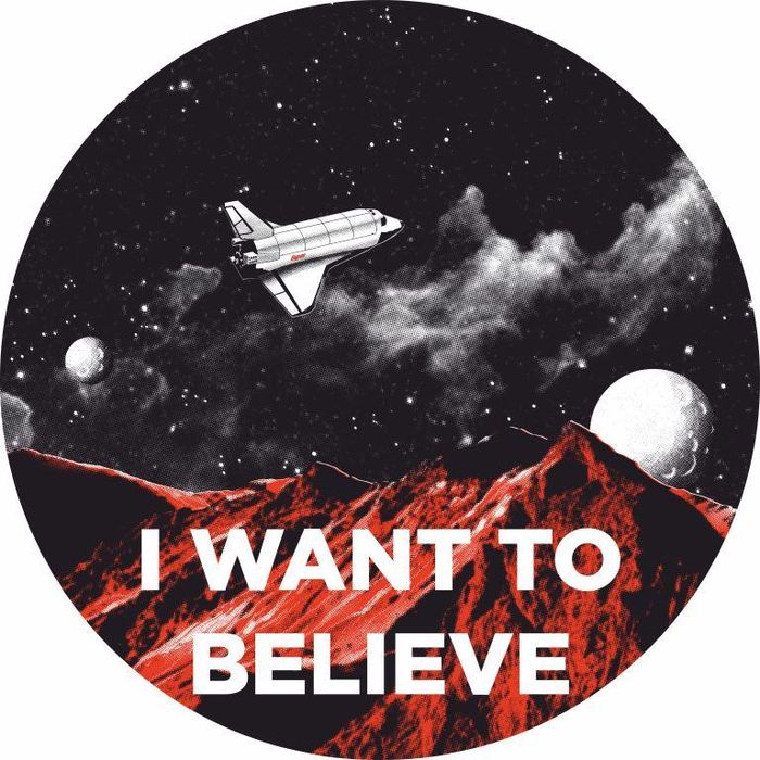 Свитшот женский «I want to believe» , серый
