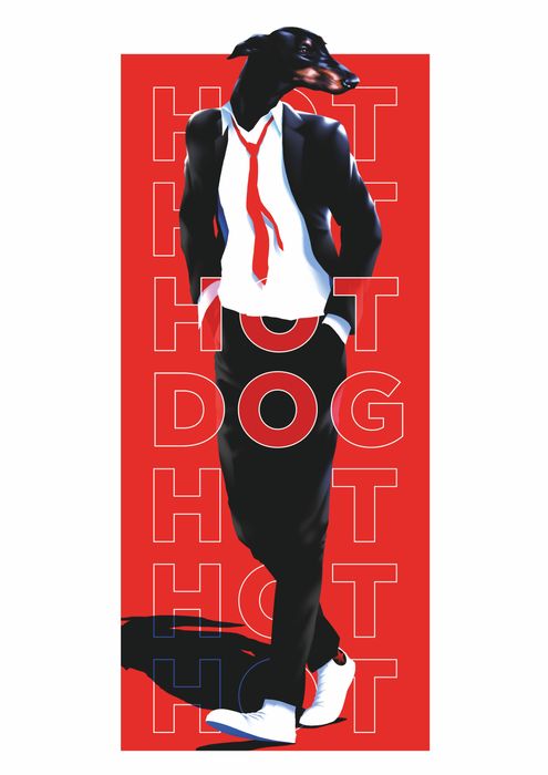Свитшот женский «Hot Dog» , чёрный
