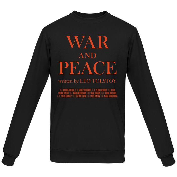 Свитшот «War and Peace» , чёрный