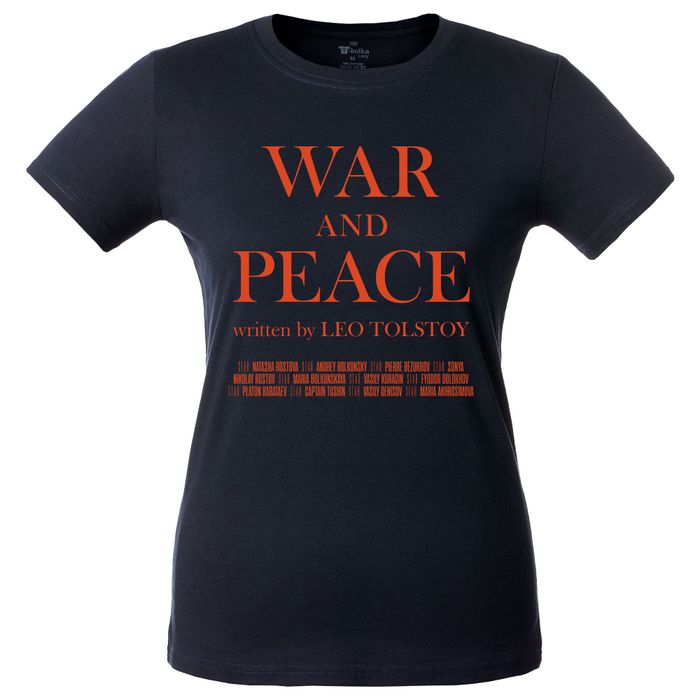 Футболка женская «War and Peace» , тёмно-синяя