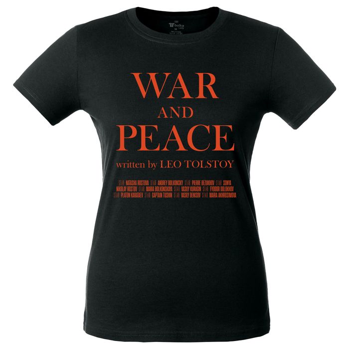 Футболка женская «War and Peace» , чёрная