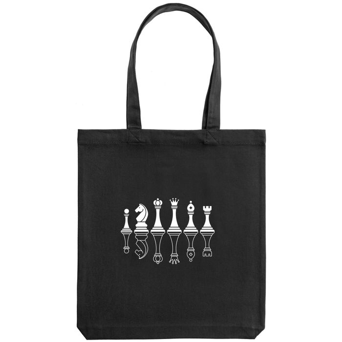 Холщовая сумка «Шахматы», черная