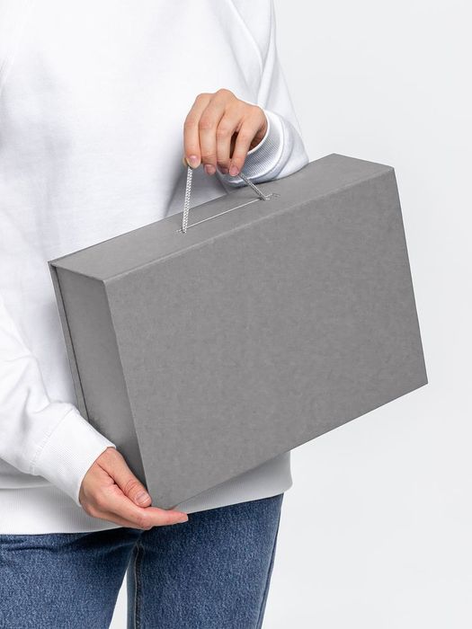 Коробка Case, подарочная, серый матовый