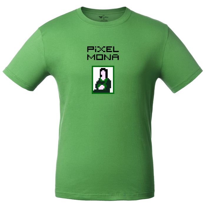 Футболка PiXEL ART «Pixel Mona», зеленая
