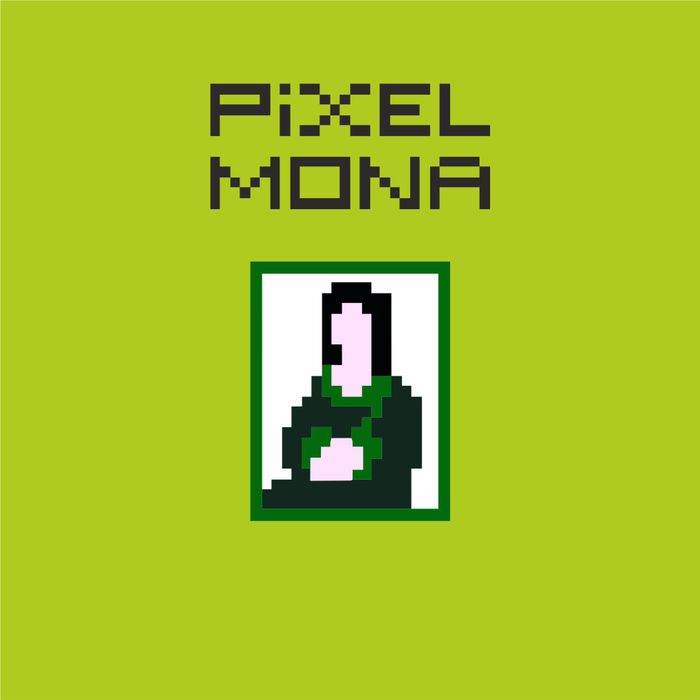 Толстовка с капюшоном PiXEL ART «Pixel Mona», зеленое яблоко