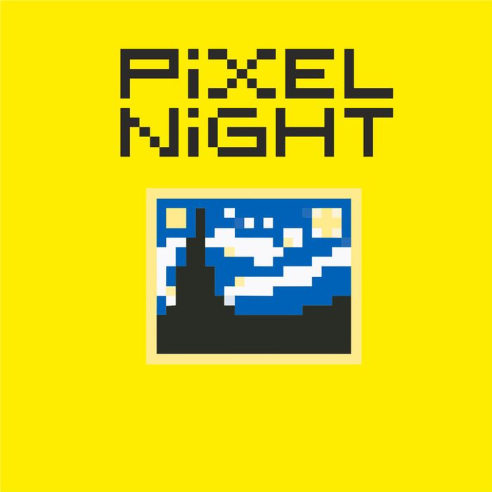Толстовка с капюшоном PiXEL ART «Pixel Night», желтая