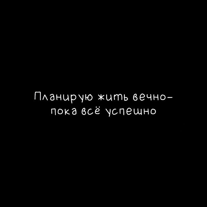 Футболка  «Планирую жить вечно - пока всё успешно», черная