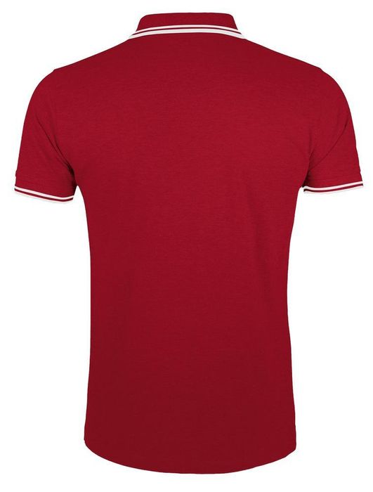 Рубашка поло мужская PASADENA MEN 200 с контрастной отделкой, красная с белым