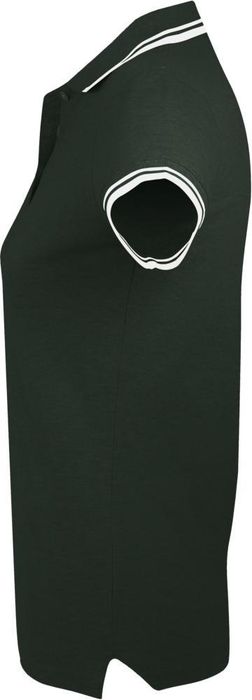 Рубашка поло женская PASADENA WOMEN 200 с контрастной отделкой, зеленая с белым