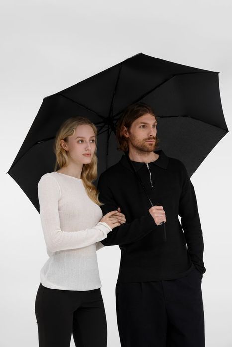 Зонт складной Fiber, темно-синий