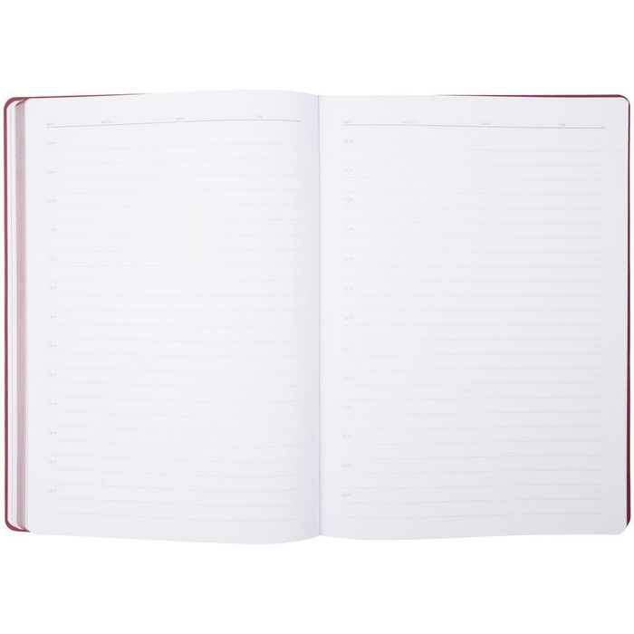 Ежедневник Flexpen, недатированный, серебристо-бордовый, с белым блоком