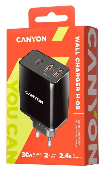 Зарядное устройство Canyon H-08, черное