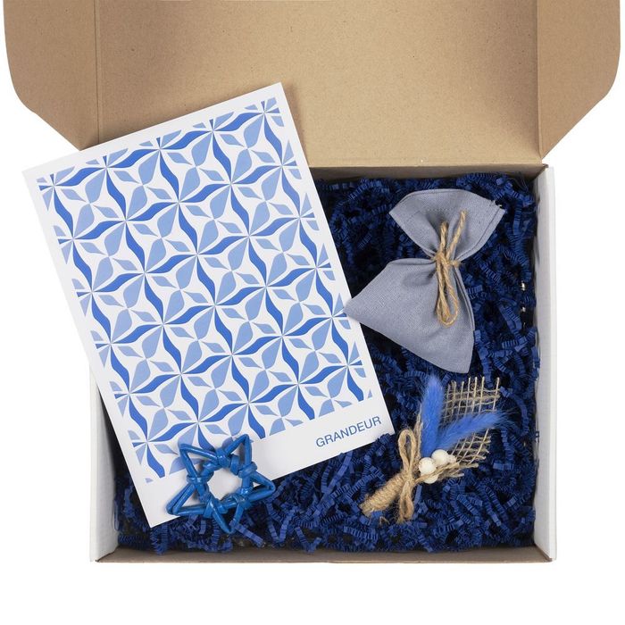 Набор для упаковки подарка Adorno, белый с синим