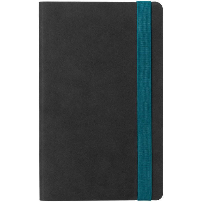 Ежедневник Velours, недатированный, черный с бирюзовым