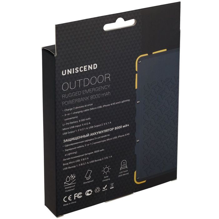 Внешний аккумулятор Uniscend Outdoor 8000 мАч