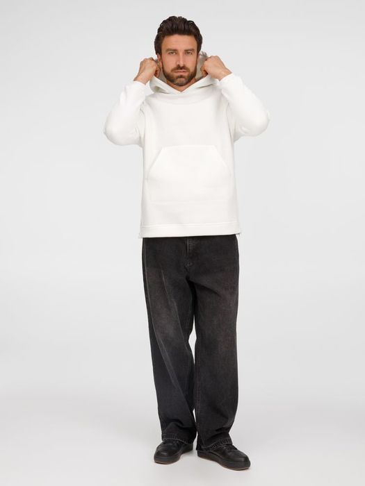Худи унисекс оверсайз Easy Street, молочно-белое