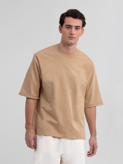 Футболка оверсайз унисекс Kosmos 2.0, бежевая