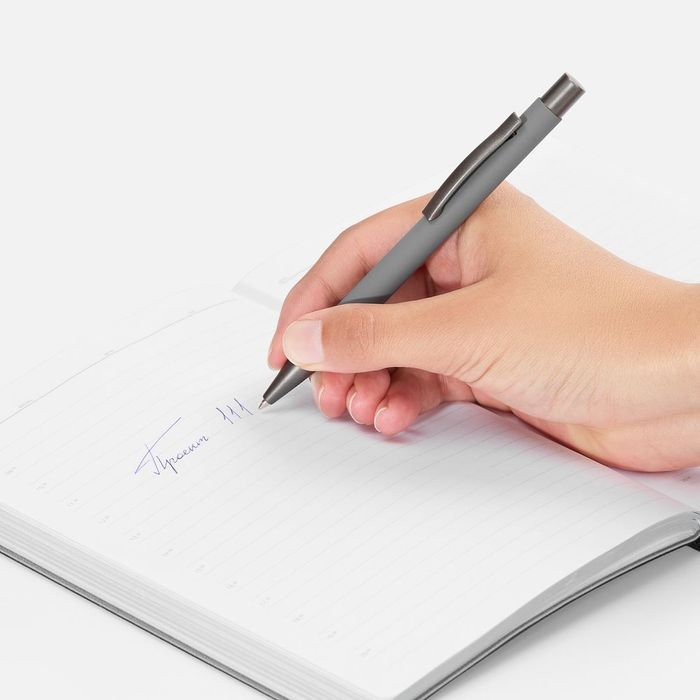 Ручка шариковая Atento Soft Touch, серая