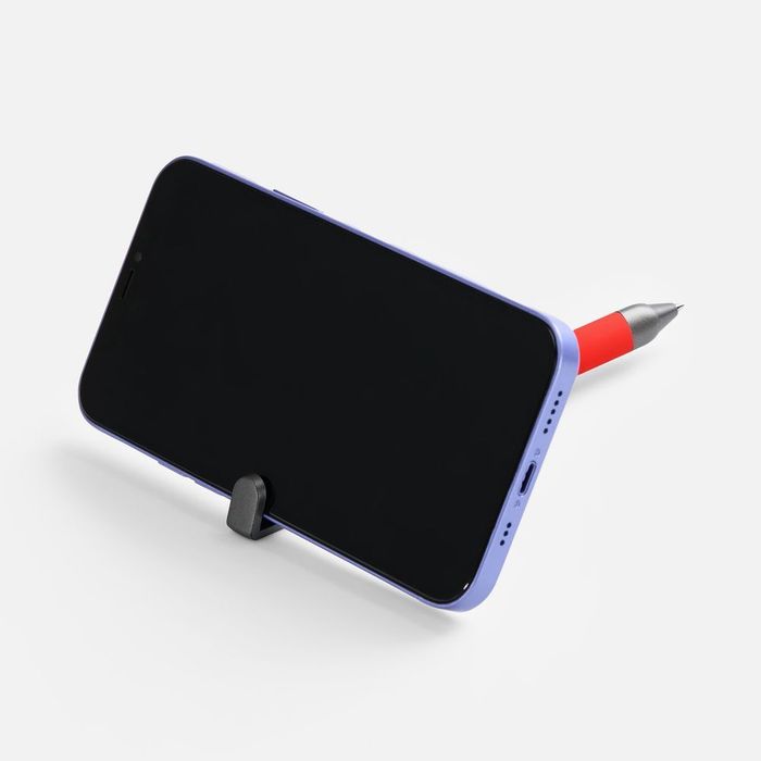 Ручка шариковая Standic с подставкой для телефона, красная