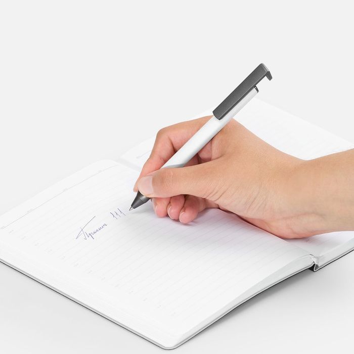 Ручка шариковая Standic с подставкой для телефона, белая