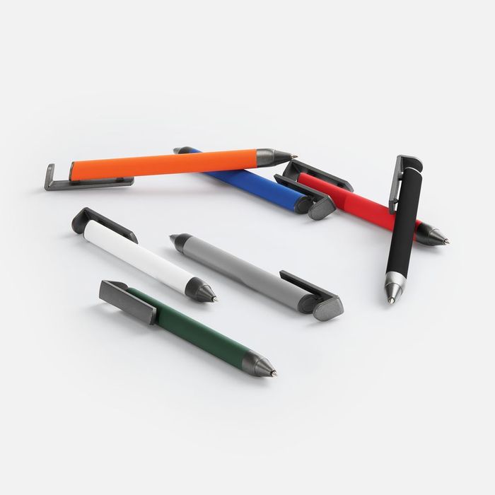 Ручка шариковая Standic с подставкой для телефона, белая