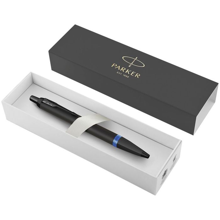Ручка шариковая Parker IM Professionals Marine Blue BT, черная с синим (под заказ)