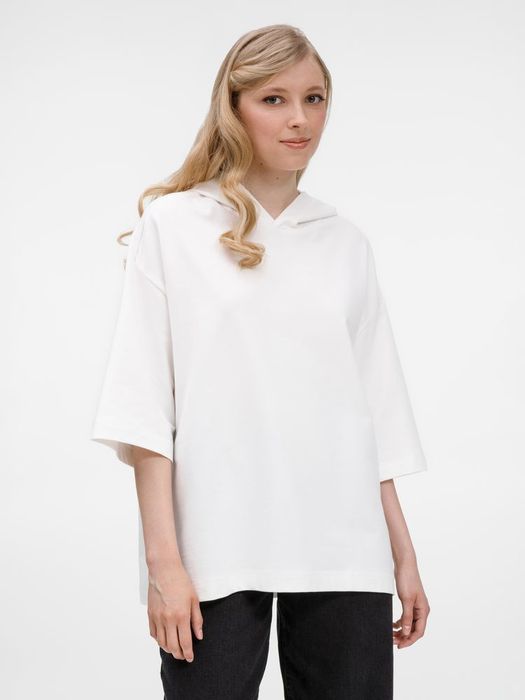 Футболка оверсайз унисекс с капюшоном Neofit, молочно-белая