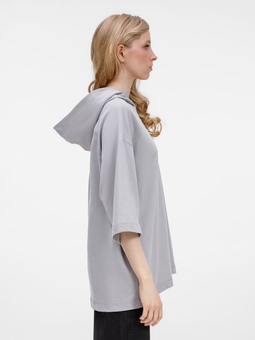Футболка оверсайз унисекс с капюшоном Neofit, светло-серая