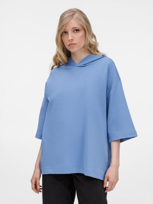 Футболка оверсай унисекс с капюшоном Neofit, синяя