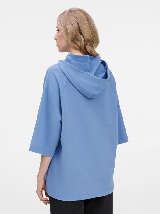 Футболка оверсай унисекс с капюшоном Neofit, синяя