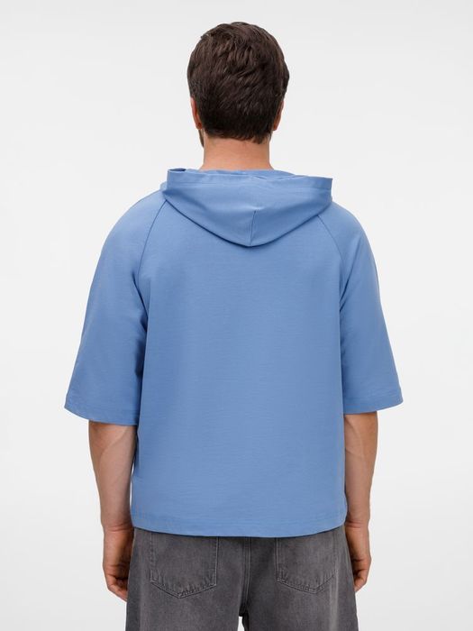 Футболка оверсай унисекс с капюшоном Neofit, синяя