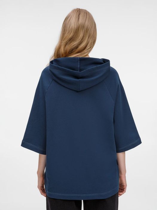 Футболка оверсай унисекс с капюшоном Neofit, темно-синяя