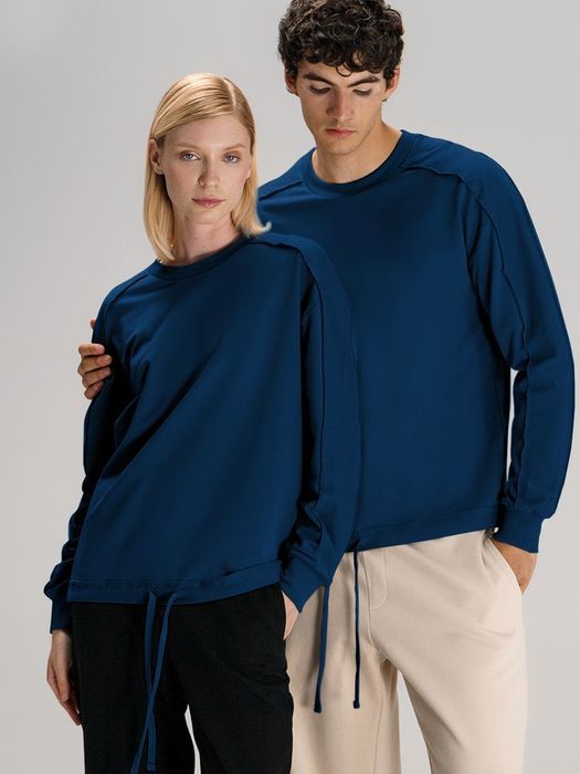 Свитшот оверсайз унисекс Vozduh, темно-синий