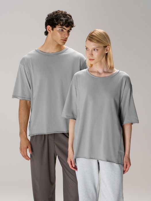 Футболка оверсайз унисекс Vozduh, светло-серая