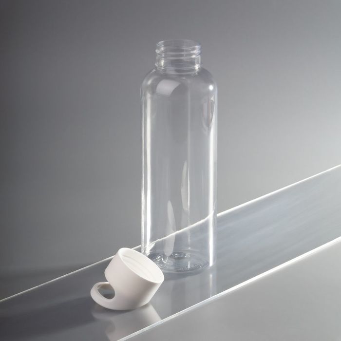 Бутылка для воды Plaske, прозрачная с белой крышкой